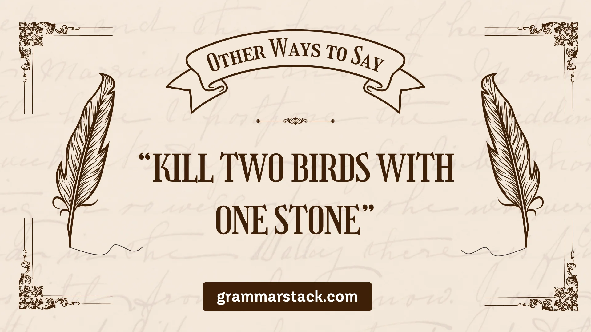 other ways to say kill two birds with one stone